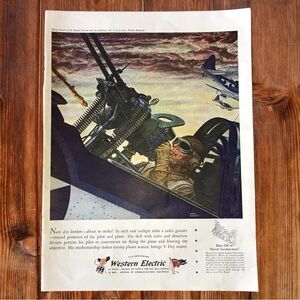 Vintage 1944 Western Electric Aviation Advertising Print